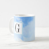 Mug Photo Blue Sky Elegant Single Initial (Devant gauche)