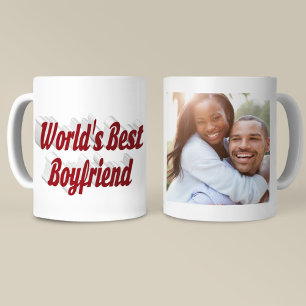 Mug Photo Boyfriend avec script bordeaux