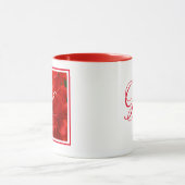 Mug Photo Bright Red Geranium Floral Initial (Centre)