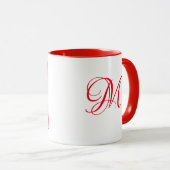 Mug Photo Bright Red Geranium Floral Initial (Devant droit)