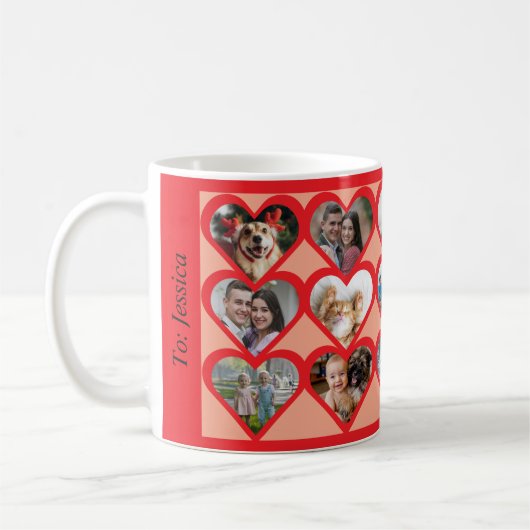 Mug Photo Coeur personnalisée (Gauche)