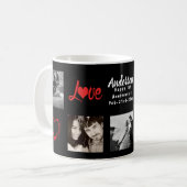 Mug PHOTO COLLAGE 20e 25e 30e anniversaire Noir (Devant gauche)