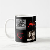 Mug PHOTO COLLAGE 20e 25e 30e anniversaire Noir (Gauche)