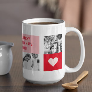 Mug Photo Collage Couple Cadeau moderne Valentines