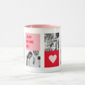 Mug Photo Collage Couple | Cadeau moderne Valentines (Centre)