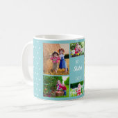 Mug Photo Collage Meilleure Soeur jamais Sky Blue Polk (Devant gauche)