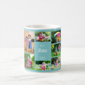 Mug Photo Collage Meilleure Soeur jamais Sky Blue Polk (Centre)