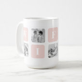 Mug Photo Collage Moderne & Cadeau Rose Pour Lovely Wi (Devant gauche)
