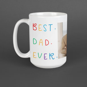 Mug Photo Collage moderne Colorful Meilleur Papa Jamai