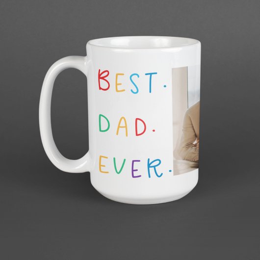 Mug Photo Collage moderne Colorful Meilleur Papa Jamai