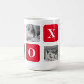 Mug Photo Collage moderne Couple et XOXO rouge (Centre)