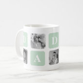 Mug Photo Collage moderne Mint & Happy FathersDay Cade (Devant gauche)