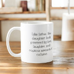 Mug Photo Comme Père Comme Fille Ou Fils<br><div class="desc">Célébrez le lien spécial entre le père et l'enfant avec notre café "Comme père comme fille ou fils". Cette tasse personnalisée saisit l'essence du lien unique partagé entre un père et son enfant, ce qui en fait le cadeau idéal pour la Fête des pères, les anniversaires ou toute occasion. Réalisée...</div>