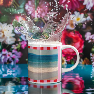 Mug Photo complet rayures roses et rouges