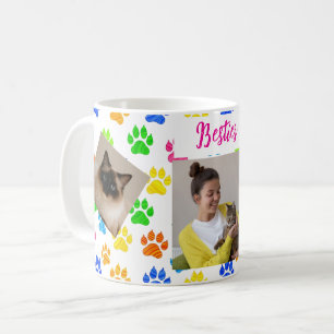 Mug photo couleur Empreinte de patte personnalisé