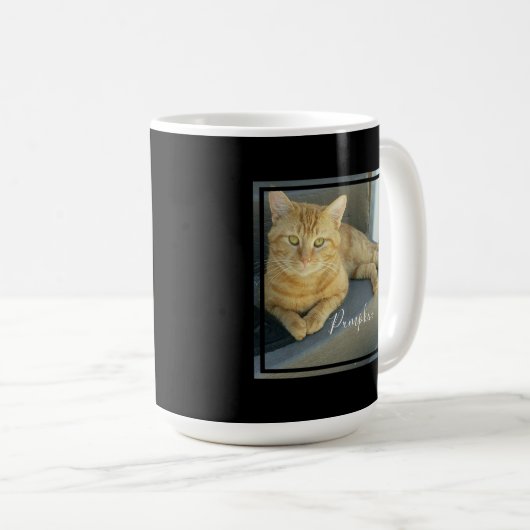 Mug Photo Cute Cat Noir moderne Customisé (Devant droit)