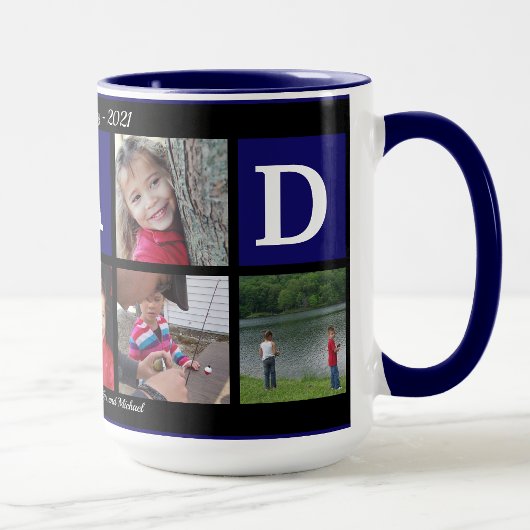 Mug Photo DAD Collage Fête des pères de café Black Nav