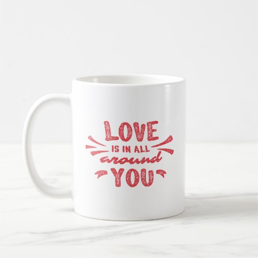 Mug Photo d'amour tampon rouge écriture script Saint-V (Gauche)