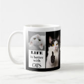 Mug Photo d'Amoureux des chats noir et blanc (Gauche)