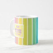 Mug Photo d'anniversaire 50 ans rayure multicolore (Devant gauche)