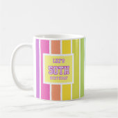 Mug Photo d'anniversaire 50 ans rayure multicolore (Gauche)
