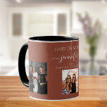 Mug Photo d'anniversaire meilleurs amis noms brune ter<br><div class="desc">Un cadeau d'amis pour le 21e anniversaire d'une femme, célébrant sa vie avec 3 de vos photos d'elle, de ses amis, de sa famille, de son intérêt ou des animaux de compagnie. Personnalisez et ajoutez son nom, son âge de 21 ans et vos noms. Un arrière - plan de couleur...</div>
