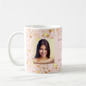 Mug Photo d'anniversaire rose or blush amis photo (Gauche)