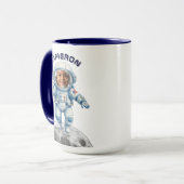 Mug Photo d'astronaute espace extra-atmosphérique lune (Devant gauche)