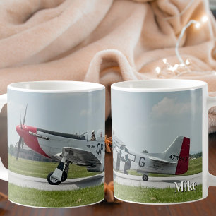 Mug Photo d'avion vintage P-51 Mustang Cool Custom