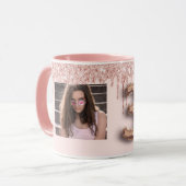 Mug photo de 30e anniversaire rose rose or parties sci (Devant gauche)