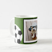 Mug Photo de balle de football Ajouter votre nom - Peu (Devant gauche)