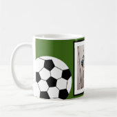 Mug Photo de balle de football Ajouter votre nom - Peu (Gauche)