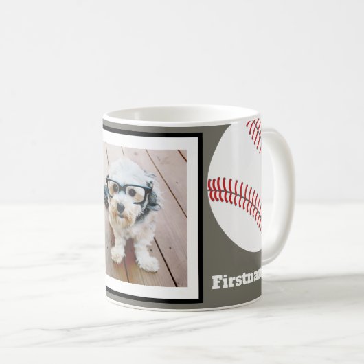 Mug Photo de baseball Ajouter votre nom - Peut modifie (Devant droit)