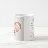 Mug Photo de bébé avec feuillage or Merci (Centre)