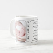 Mug Photo de bébé moderne Blanc nouveau maman Premier  (Devant gauche)