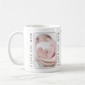Mug Photo de bébé moderne Blanc nouveau maman Premier  (Gauche)