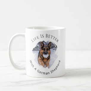 Mug Photo de Berger Allemand - La vie est meilleure