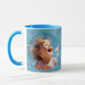 Mug Photo de Blue dots motif grand-mère amour (Gauche)