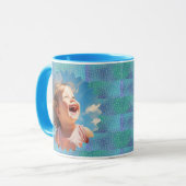 Mug Photo de Blue dots motif grand-mère amour (Devant gauche)