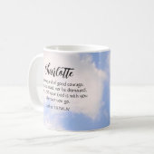 Mug Photo de Blue Sky Be Not Afraid Bible Verse Nom (Devant gauche)