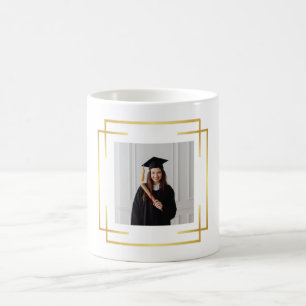 Mug Photo de cadeau de fin d'études avec accents or pe