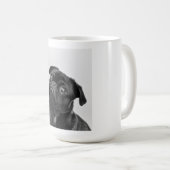 Mug Photo de Carlin noir et blanc mignon (Devant droit)