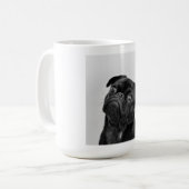 Mug Photo de Carlin noir et blanc mignon (Devant gauche)