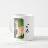 Mug Photo de chat avec bordure dégradée Nom personnali (Devant gauche)