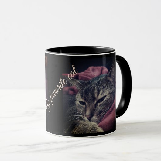 Mug Photo de chat, chat, Animaux domestiques, chat drô (Devant droit)