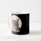 Mug Photo de chat et nom élégant noir (Devant gauche)