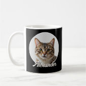 Mug Photo de chat et nom élégant noir (Gauche)