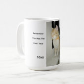 Mug Photo de chat orange avec texte (Devant gauche)