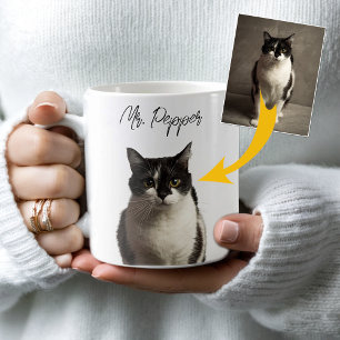 Mug Photo de chat personnalisée et nom