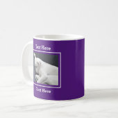 Mug Photo de Chien blanc dormant tranquillement violet (Devant gauche)